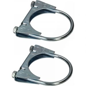 Kotarbau - Lot de 2 colliers de serrage pour tuyau d'échappement - 75 mm - Pour montage d'antennes, de tuyaux, de mâts - Collier de serrage universel