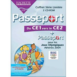 Hachette Coffret Série Limitée 2 CD-ROM - Passeport - Du CE1 vers le CE2 + Passeport pour les Jeux Olympiques d'Athènes 2004