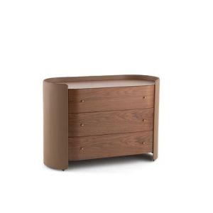 Commode noyer/cuir, Firmo