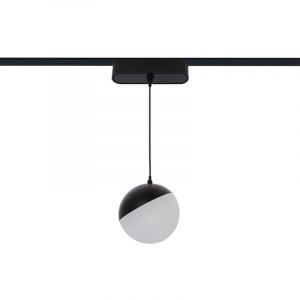 Image de Spot Suspendu Led 10w Cri90 Noir &Oslash;100 Mm Pour Rail Magn&eacute;tique Monophas&eacute; Extra-Plat 25mm 48v Blanc Neutre 4000k 114.5 Mm