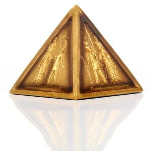 Puckator Objet décoratif pyramide dorée hiéroglyphe