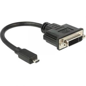Delock Adaptateur HDMI m&acirc;le D Micro - DVI femelle 24+5 p&ocirc;les 0.20 m noir
