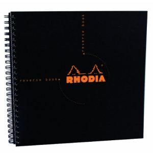 Image de Rhodia 193609C - Reverse Book Classic noir 21 x 21 cm 160 pages - petits carreaux