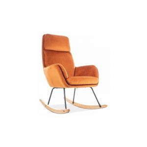 AC-Déco Chaise berçante - Hoover - L 70 x l 49 x H 106 cm - Orange