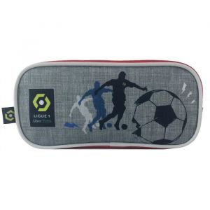 BAGTROTTER Trousse scolaire rectangulaire Ligue 1 Uber Eats Football Grise
