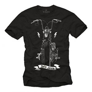 Tee Shirt Sons of Anarchy Homme BAD SEED Moto Noir M