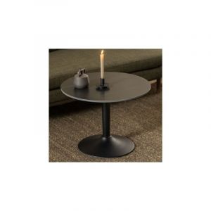 Hellin Table basse ronde 60x60x45 cm en céramique noire - mirra