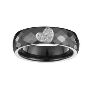 Image de Ceranity 12/0024 N - Bague "coeur" en c&eacute;ramique et argent pour femme