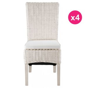 Image de Kosyform Lot De 4 Chaises En Demi Kubu Blanc