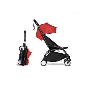 Image de Babyzen Poussette YOYO2 cadre noir 6+ repose-pieds Rouge