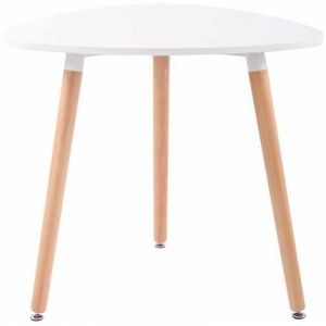 Image de CLP Table de cuisine Abenra avec 3 Pieds, Blanc -80 cm