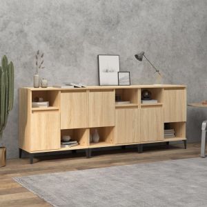 VidaXL Buffets 3 pcs chêne sonoma 60x35x70 cm bois d'ingénierie