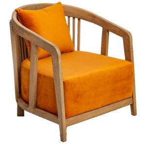 Fauteuil en bois orange 70 cm
