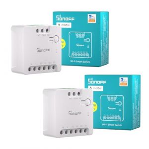 Sonoff MINI-D Interrupteur Connect&eacute; WiFi avec Matter, 2 Pack, Supporte l'entr&eacute;e AC ou DC, Contact Sec, Compatible avec Alexa/Google Home, Convient Aux Portes de Garage, Chaudi&egrave;res, Syst&egrave;me d'acc&egrave;s
