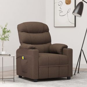 VidaXL Fauteuil de massage inclinable Marron Tissu - Marron