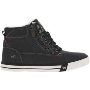 Mustang Baskets montantes noires, fourrées, à semelle vulcanisée, lacets et zip