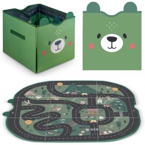 Conteneur &agrave; jouets et tapis NK-408 Nukido - vert
