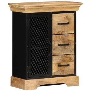 Image de Buffet bahut armoire console meuble de rangement 75 cm bois de manguier m if 4402255
