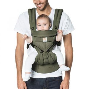 Ergobaby Porte-Bébé Cool Air Omni 360 Kaki Vert - À Partir De La Naissance - 4 Positions