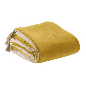 Vivaraise Edredon pompons Elise mais 80 x 180 cm MAIS