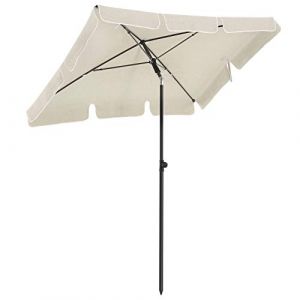 Songmics Parasol de Balcon rectangulaire 1,8 x 1,25 m, Protection UPF 50+, Ombrelle, Toile avec revêtement en PA, Sac de Transport, terrasse, Jardin, sans Socle, Beige GPU180M01
