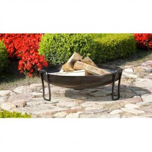 Farmcook Brasero de jardin pan en acier-&Oslash; 60cm-Acier naturel---Acier naturel