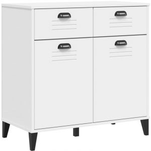 VidaXL Buffet, Armoire Lat&eacute;rale avec Tiroirs et Portes, Meuble de Rangement Chambre &agrave; Coucher Salon, Industriel, Blanc Bois d'Ing&eacute;nierie