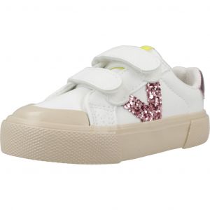 Victoria Basket Basse Tribu Effet Cuir & Logo Pailleté & Scratch 1065190 pour Filles Petalo 32