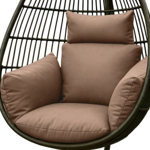 Coussin extérieur imperméable pour fauteuil suspendu - HOMESCAPES - Coussin de rechange pour fauteuil oeuf - Beige