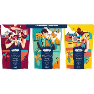 Lavazza Café Moulu - Tales of Italia - Lot de 3x200g - Arabica & Robusta - Intensités 7/8/9