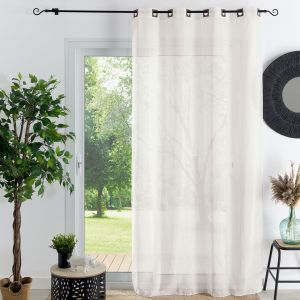 Voilage &eacute;tamine tram&eacute; NEW EORA - blanc ivoire