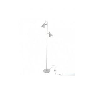 Image de Wellindal Lampadaire 2 spots métal blanc et chrome SWING