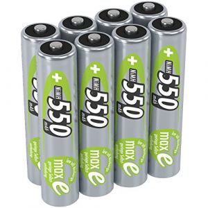 Ansmann Pile AAA 550 mAh NiMH 1,2 V (lot de 8) - batteries rechargeables micro AAA, faible autodécharge maxE pour une utilisation pendant plusieurs annés