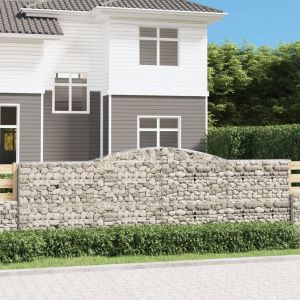 VidaXL Panier de gabions arqué 400x50x120/140 cm Fer galvanisé n/a