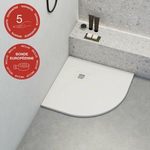 Receveur de douche Poalgi, extraplat, blanc polaire, L.80 x l.80 cm, série Hos's