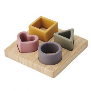 Tickit Silisoft Puzzle sensoriel en Silicone Souple avec 4 Formes g&eacute;om&eacute;triques pour la motricit&eacute; Fine de b&eacute;b&eacute;, Le d&eacute;veloppement cognitif et l'apprentissage pr&eacute;coce, Terre