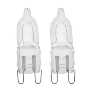 Eglo Lot de 2 lampes halogènes pour four, ampoules G9 avec culot à broches, 2 ampoules de 40 watts chacune, blanc chaud, 2700 kelvins, lampe pour four résistante à la chaleur 300°