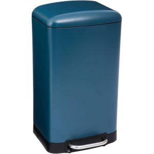 Poubelle de Cuisine à Pédale 30L Seau Intérieur Amovible, Fermeture Douce et Silencieuse, Solide Bleu pétrole