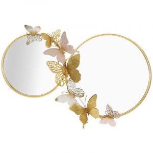 Mauroferretti - Miroir double avec papillons en métal Farfalle 81 x 3 x 52.5 cm