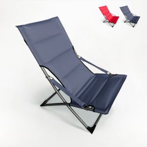 Transat chaise de plage pour jardin pliant mer plage Canapone | Gris foncé