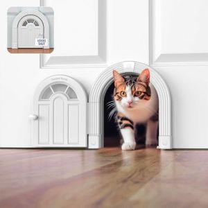 Porte intérieure pour Chat – Porte intérieure sans Rabat pour Porte intérieure, Porte intérieure pour Chats jusqu'à 9 kg, Installation Facile à Faire soi-même, Installation sécurisée en Quelques