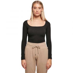 Urban classics Ladies Organic Longsleeve Body T-Shirt, Black, M Femme