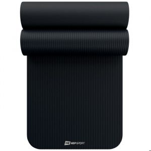 Tapis de fitness 190x60x2 cm Hop-Sport Tapis de sport antidérapant Tapis de yoga en mousse NBR + sangle de transport Noir