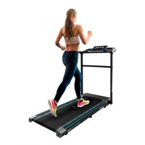 Cecotec Tapis de Course Pliable DrumFit WayHome 1200 Sprint. 600 W, de 1 à 12 Km/h, 12 Programmes, Panneau de Contrôle LCD, Surface de Course 100x40 cm, Roues et Support pour Appareils