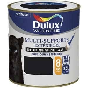 Image de Dulux Valentine Peinture Multi-Supports Extérieur Satin Noir 0,5 L