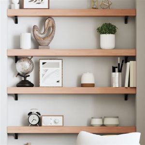 VidaXL Étagère Murale, Dessus de Table avec Bord Vivant, Tablette Suspendue Flottante, Rustique, Marron Clair Bois Chêne Massif Traité