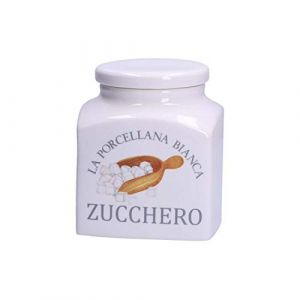 La Porcellana Bianca - Pot en porcelaine d&eacute;co sucre dans une bo&icirc;te cadeau - Conserve, bocaux et r&eacute;cipients - Pots de cuisine - Porcelaine - 1100 cc ; 11,5 x 11,5 x 14,5 cm