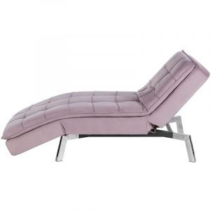 Image de Beliani Chaise longue réglable rose LOIRET