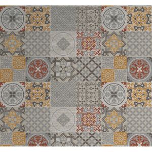 The home deco factory Cpm Crédence adhésive en aluminium Carreaux - L. 70 x l. 60 cm - Gris