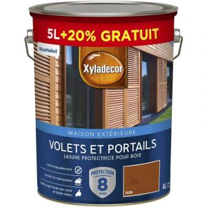 Lasure protectrice - Teck - Satin - Bois ext&eacute;rieurs - 6L